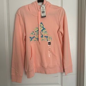 NWT adidas• flowery hood sweatshirt